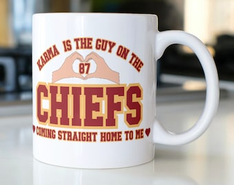 Karma Chiefs Coffee Mug, 87, Kansas City Football Gift