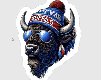 Buffalo Bills Mascot sticker stating,"BUFFALO"