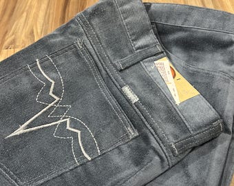 42x34 Vintage 70s Wrangler Velour Boot Cut Trousers Western Slacks Pants Deadstock New