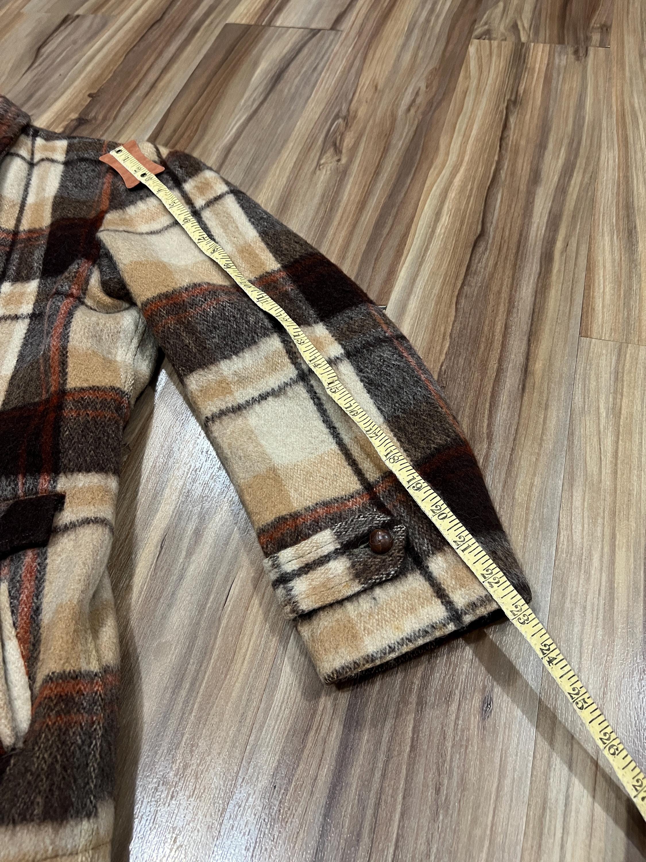 Small Vintage 50s Rockabilly Style Zip up Jacket Plaid Wool USA