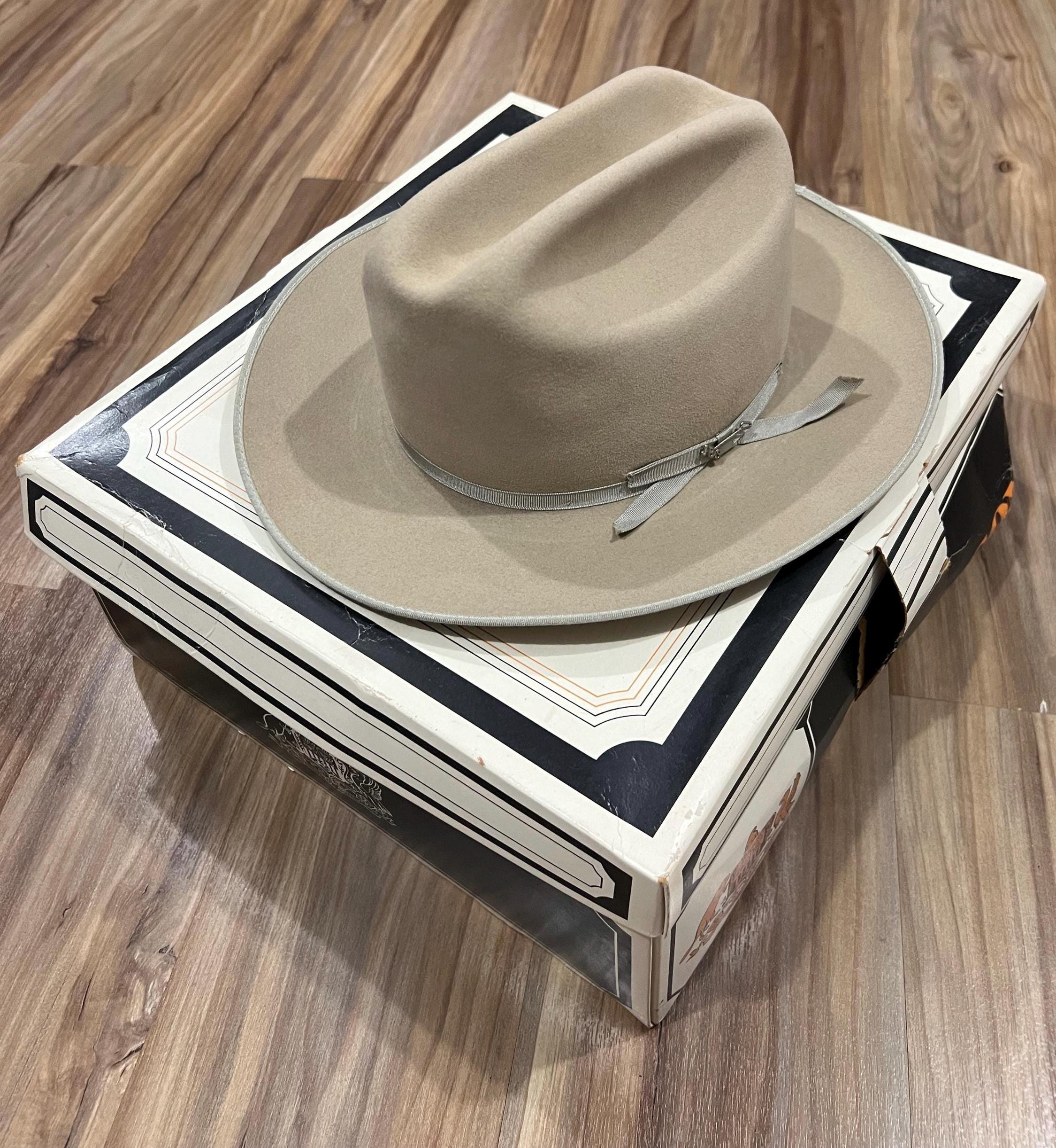 Vintage Stetson Western 3X Open Road Felt Hat Fedora Beaver in Box