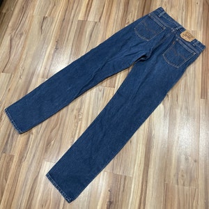 32x35 Vintage Late 90s Levis Denim Jeans Orange Tab 505 Straight Leg Dark Wash