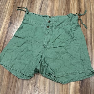 Taille 27 vintage 1950s Button Fly USMC Military High Waisted Under Wear Short Boxer Cotton