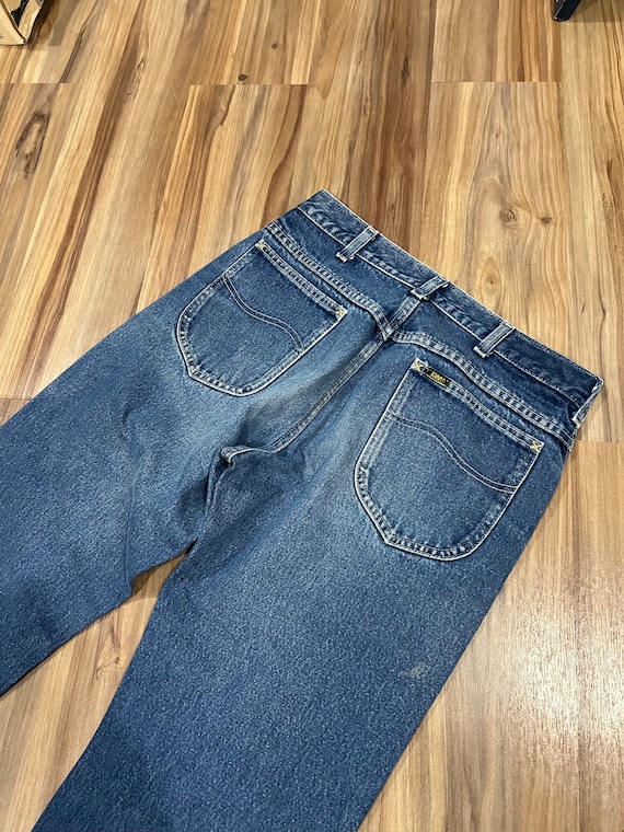 30x33 Vintage 70s LEE Jeans Dark Medium Denim Was… - image 3