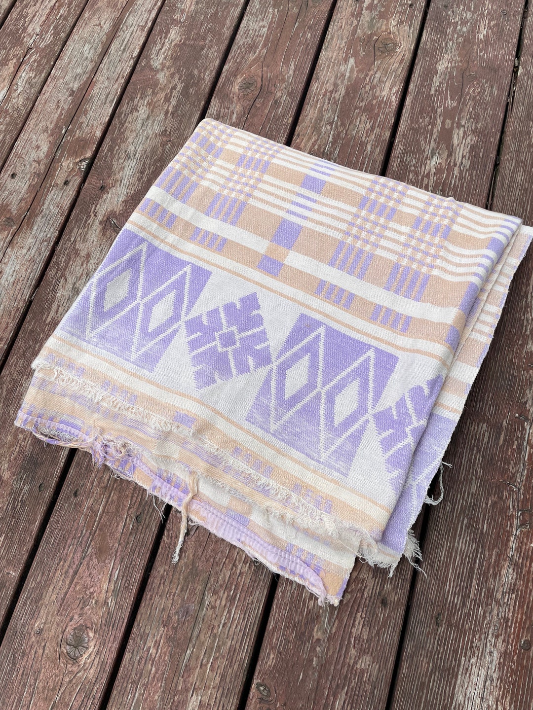 1940s Vintage All Cotton Camp Blanket Purple Ombre Beacon Etsy