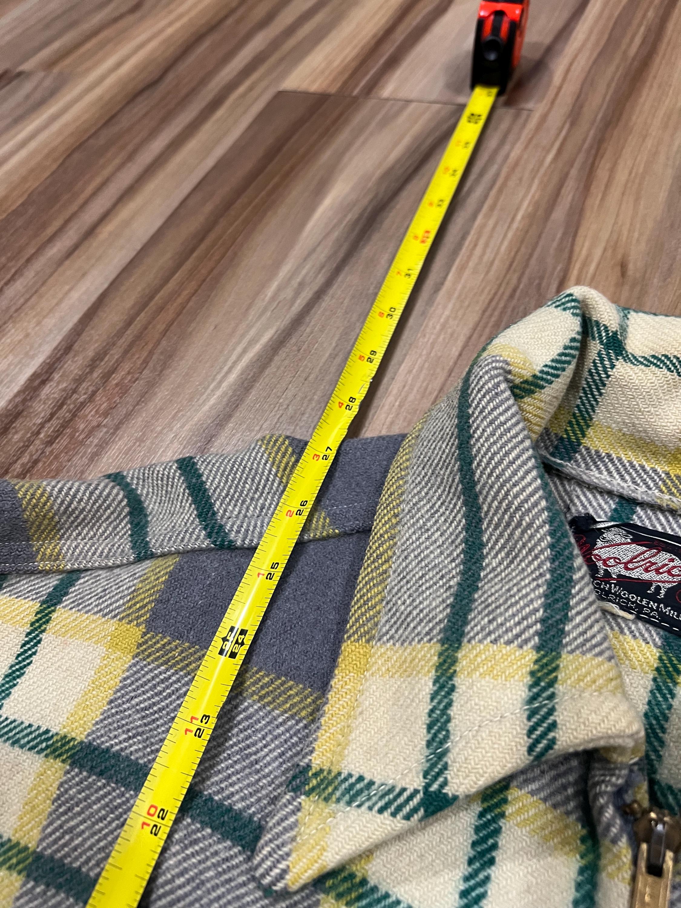 Medium Vintage 40s Woolrich Wool Zip up Jacket Shirt Green