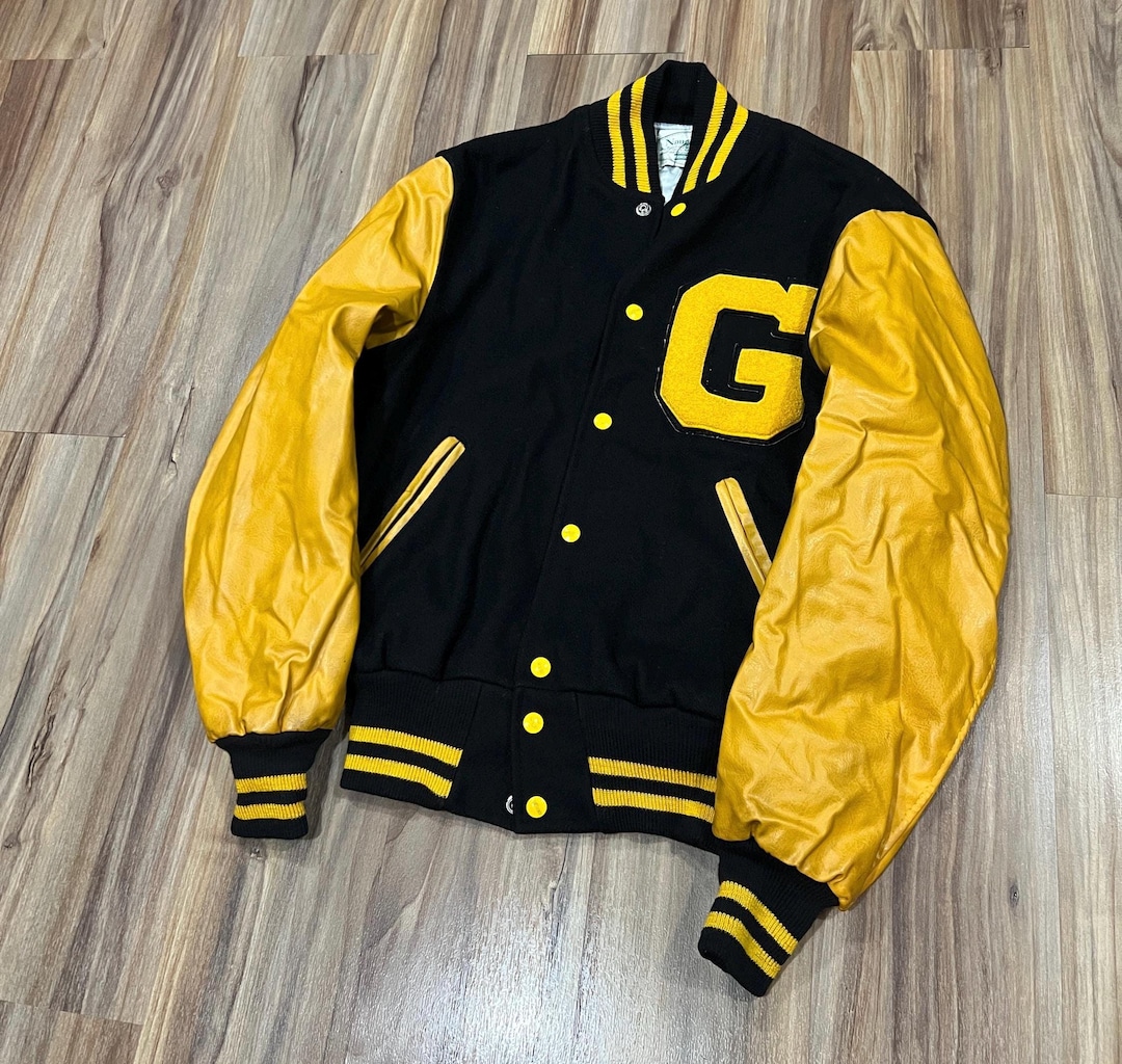 Small (38) Vintage 70s Varsity Letterman Award Jacket Wool/ Vinyl
