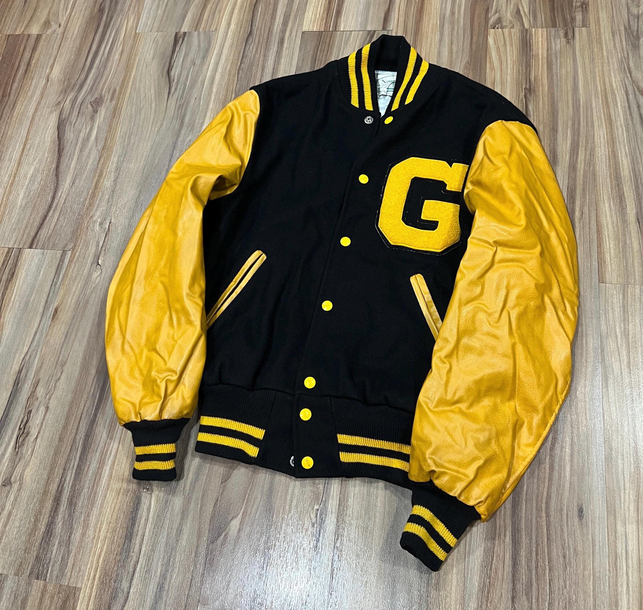 Small (38) Vintage 70s Varsity Letterman Award Jacket Wool/ Vinyl