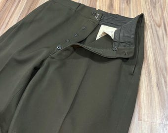 31x29 Vintage 40s 50s Button Fly Wool Gabardine US Military Field