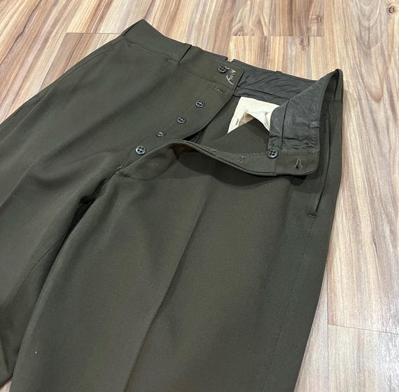 31x29 Vintage 40s 50s Button Fly Wool Gabardine US Military Field