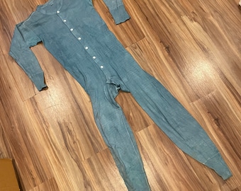 Medium Antique Vintage PILGRIM 30s 40s Dyed Long John Underwear Garment Cotton Size 42