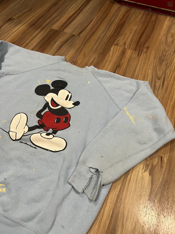 Large Vintage 70s Mickey Mouse 50/50 Crewneck Swe… - image 3