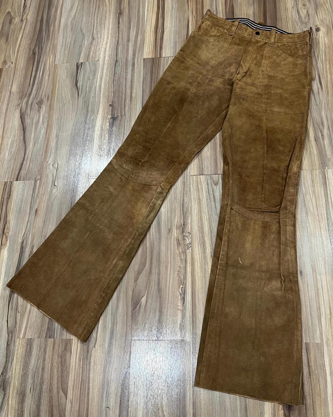 30x34 Vintage 60s Suede Leather Bell Bottom Flare Pants Trousers by Joo ...