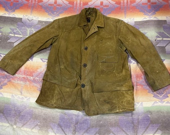 Large Vintage 30s Red Head Thick Duck Canvas Hunting Jacket Men’s USA