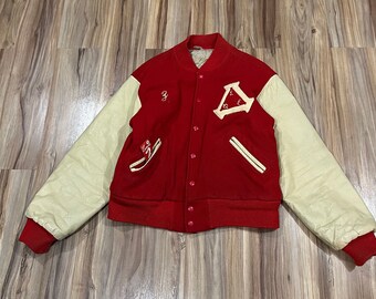 Vintage 60s Yellow/navy Butwin Varsity Letterman Jacket Size 44 