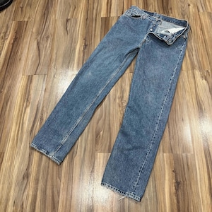 31x33 Vintage 90s Levi’s 501 Light Medium Wash Cotton Denim Distressed Jeans USA Made