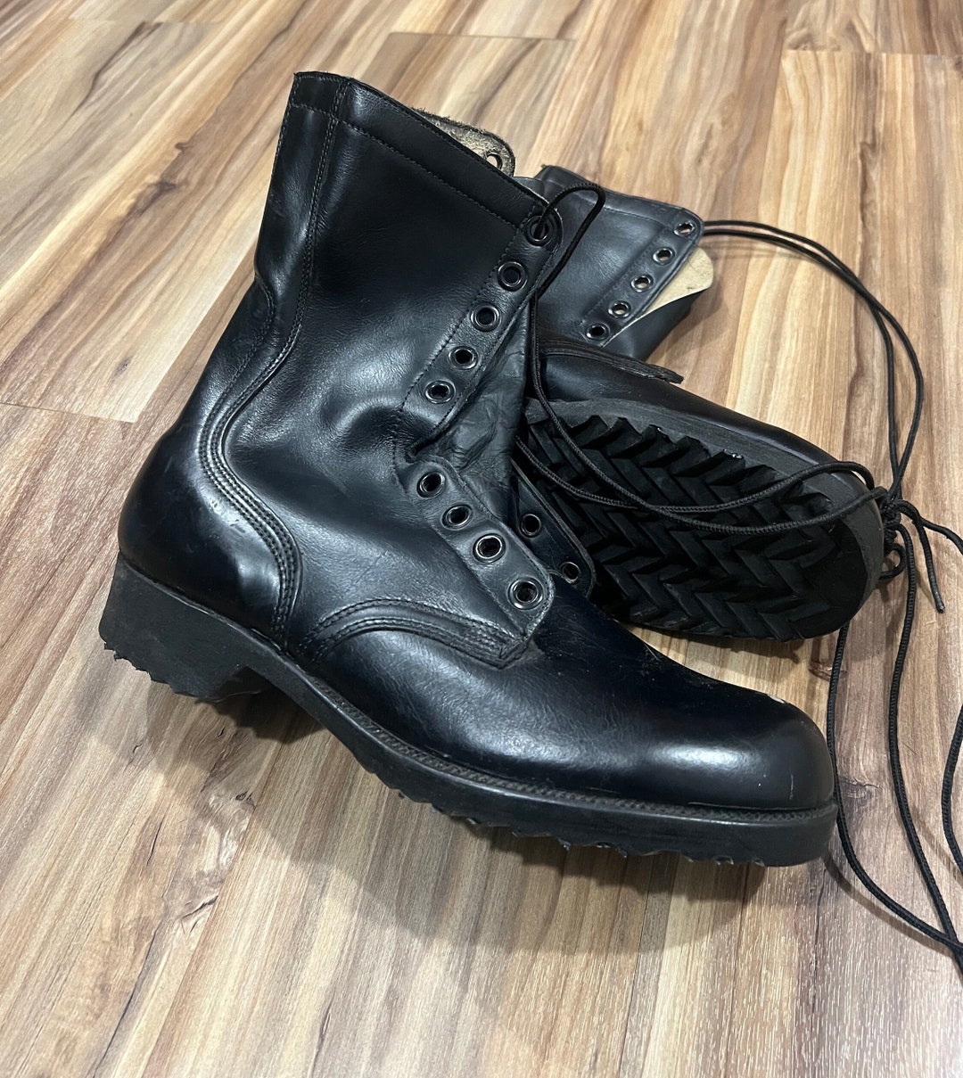 高価値 9R Vintage Black Boots Military Combat Army US 80s 70s 個人装備