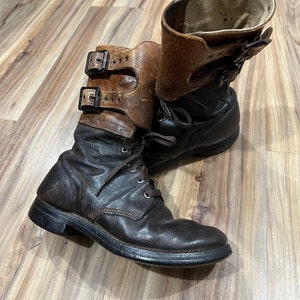 EE Vintage 40s WW2 Ankle Strap Leather Combat Boots US Military