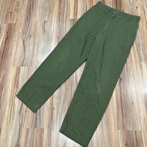 30x30 Vintage 70s OG-507 Military US Army Trousers Pants Zipper Fly Cotton Olive Green Vietnam
