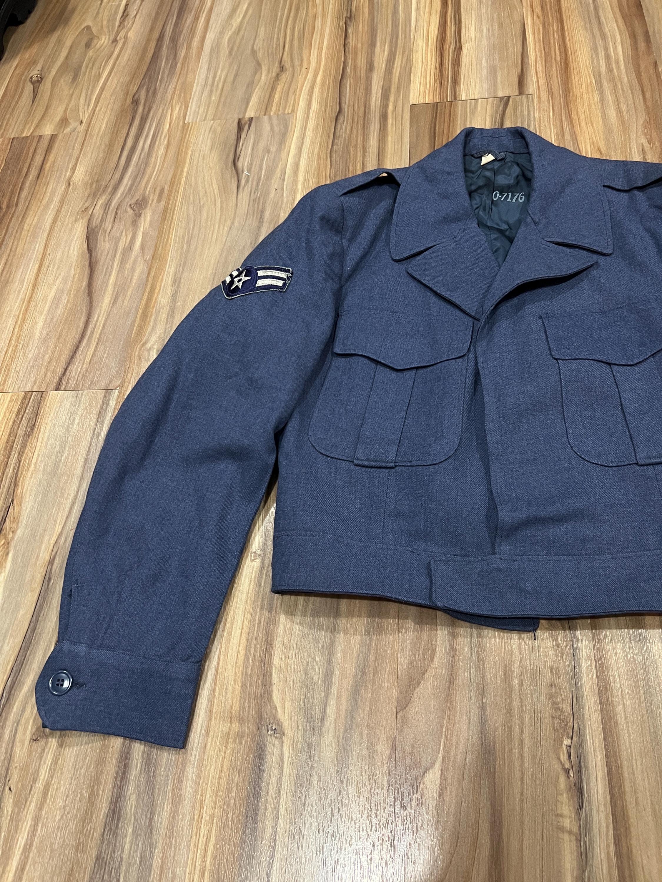 Small Vintage 60s US Army Air Force Military Blue Cropped Battle