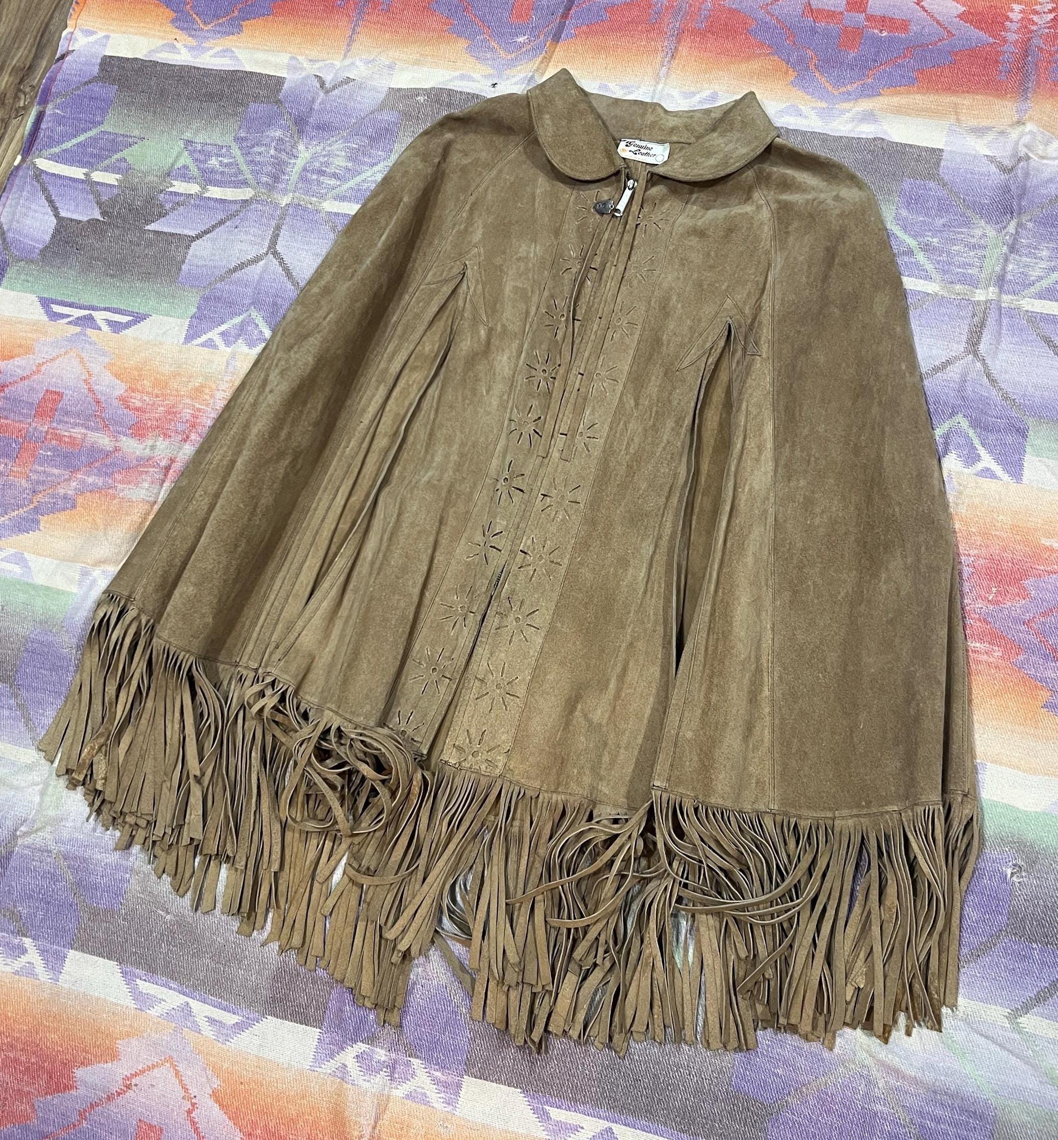 Suede Fringe Poncho - Etsy Suede Fringe Poncho - Etsy