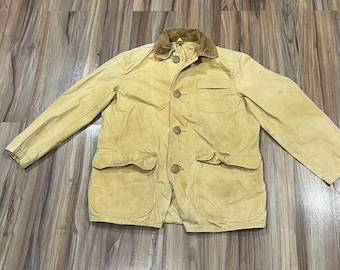 Large Vintage 40s Weather-bak Hand Drawn Painted Hunting Jacket