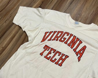 Vintage 70s Champion Football Jersey, Red Cotton Nylon Tee