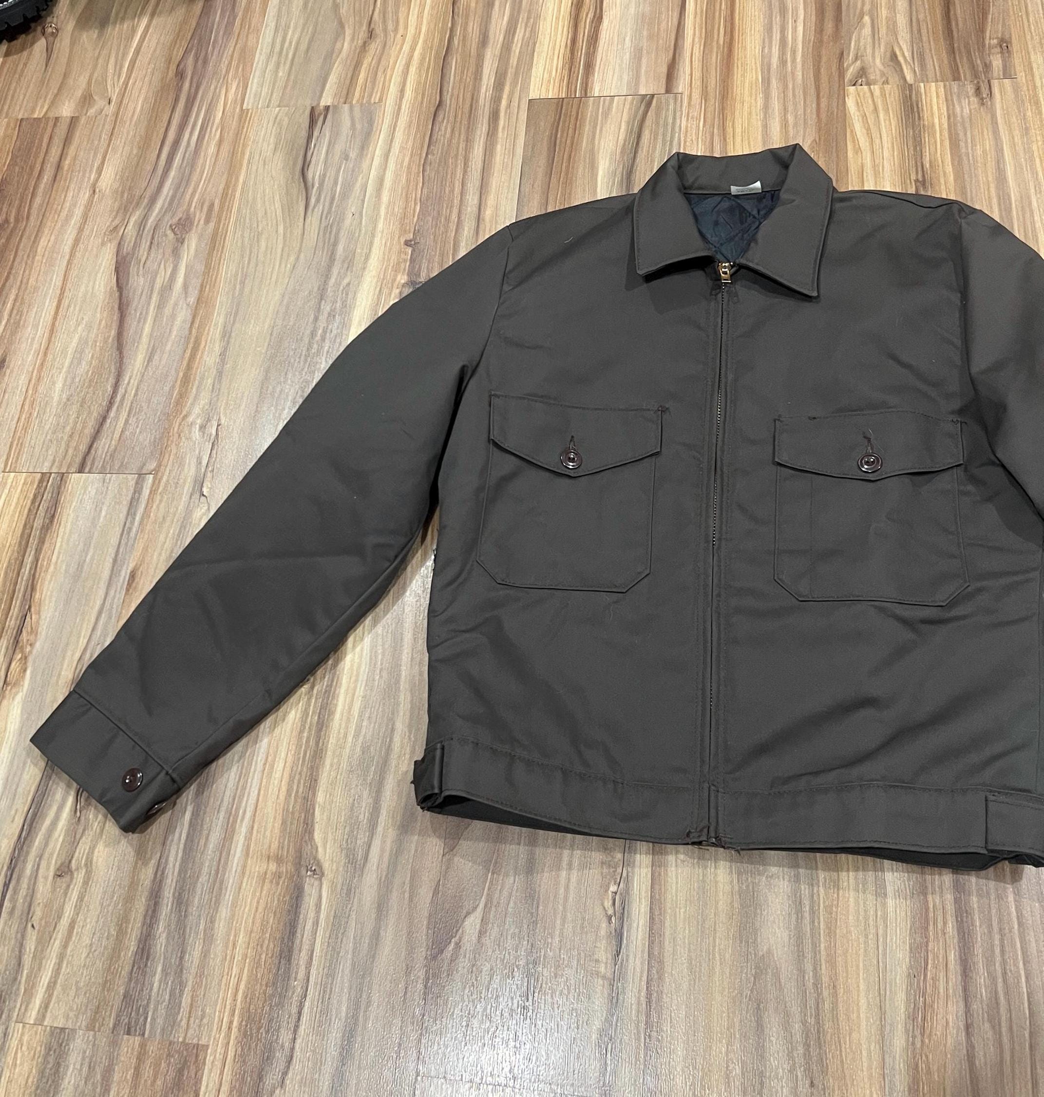 Small Vintage 70s Brown Mechanic's Work Jacket W/ Talon