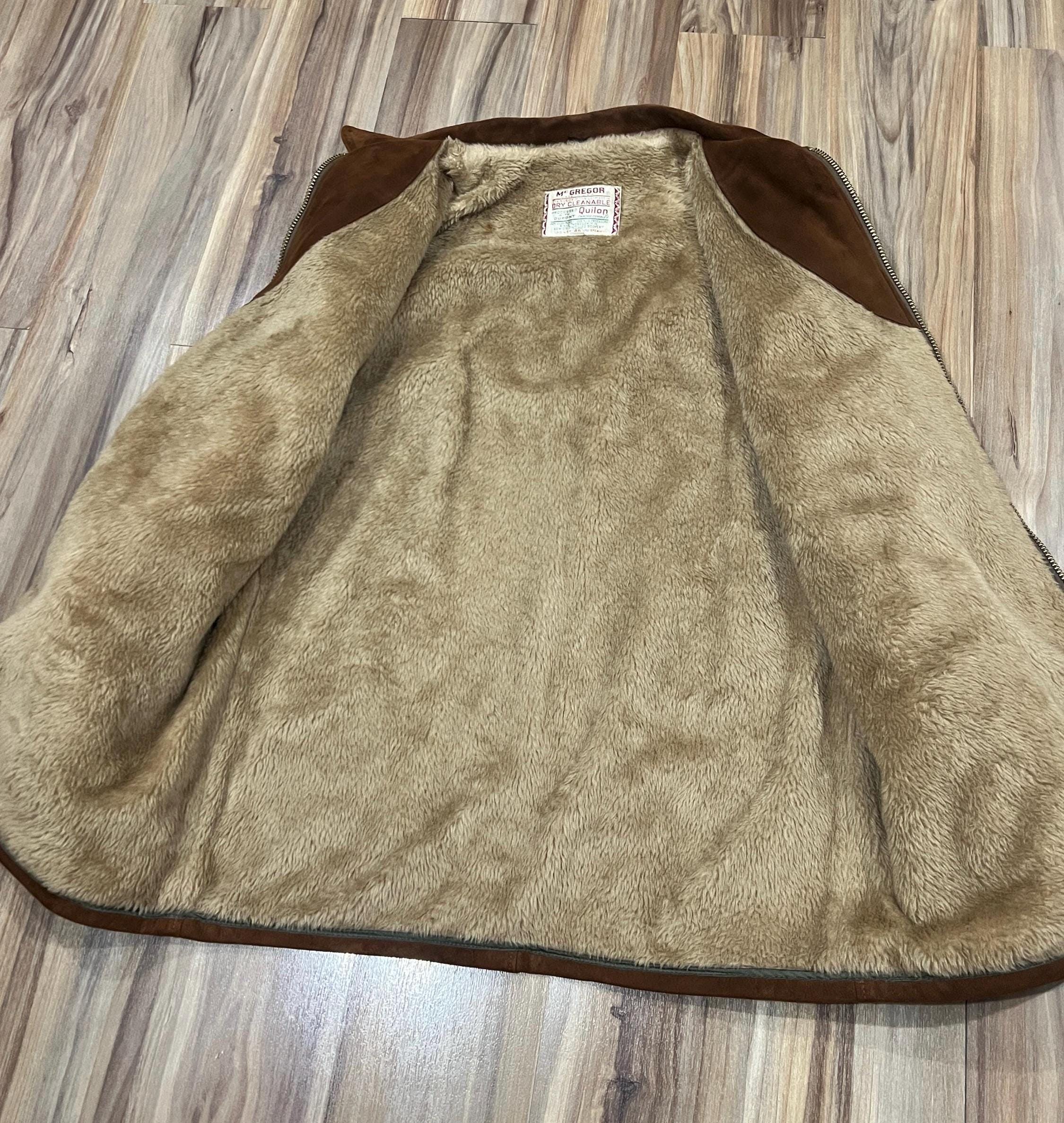 Large/ XL Long Vintage 60s 70s Mcgregor Brown Suede Leather