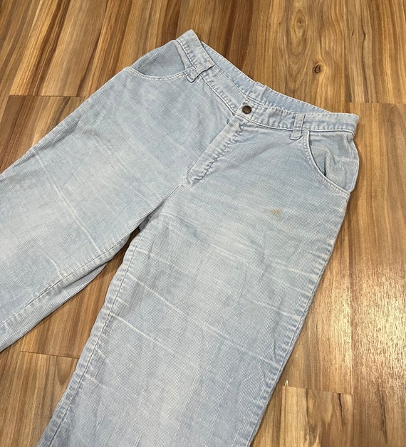 28x29 Vintage 70s Flare Bootcut Light Baby Blue P… - image 2