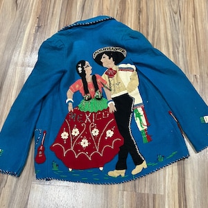 Vintage 1950s La Mexicana Mexican Embroidered Jacket / True