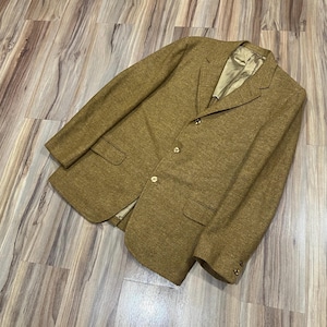 Vintage 60s Single Breasted Green/Brown Wool Suit Coat Jacket by Stanley Park 1960s USA Made Button Up