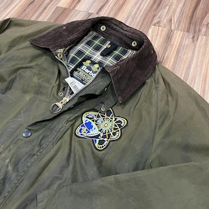 XL Vintage Waxed Barbour Beafort Jacket Tin Cloth w/ Patch England Made Distressed