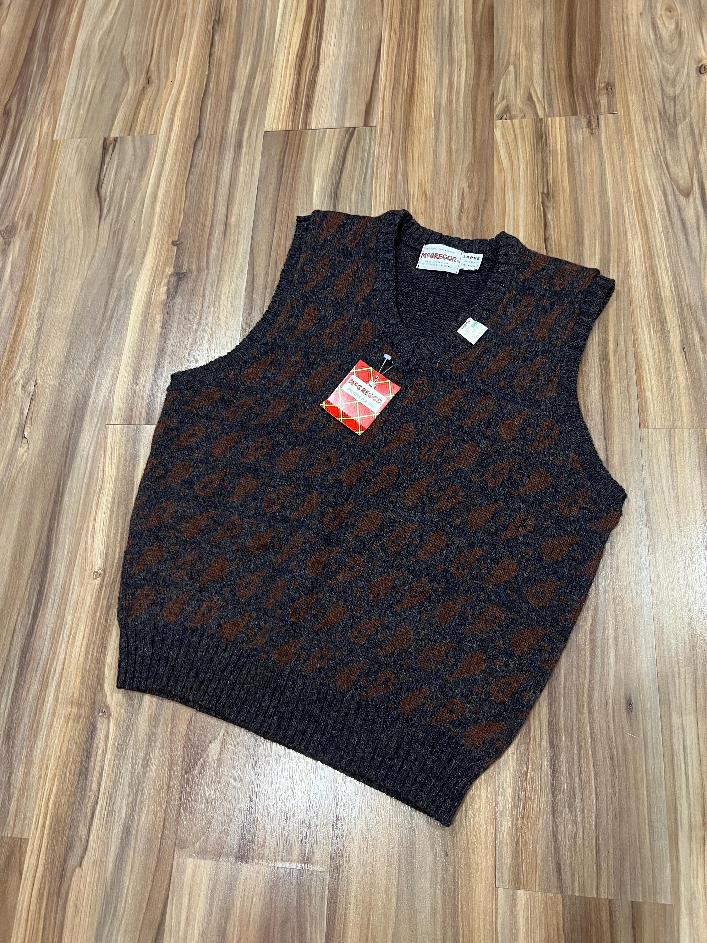 トップス 30s McGREGOR Wool Vest Vintage McGregor Men's Wool Sweater Vest Made In Guam USA