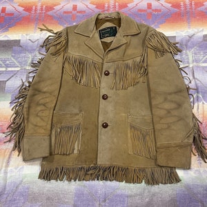 〈 SCHOTT 〉western fringe suede jacket Schott Western Fringe Suede Leather Jacket Blouson Men Size