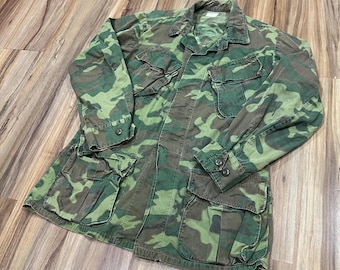 Vintage 1970s USMC ERDL Camo Cotton Poplin Ripstop Cargo Fatigue