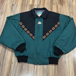Large Vintage 90s Southwestern Aztec Canvas Cotton Western Style