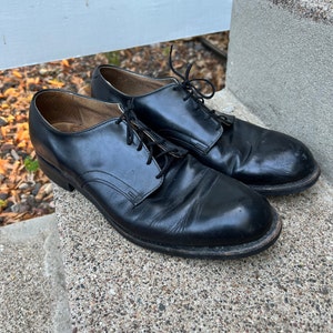 9.5 Vintage 60s USN Service Dress Shoes Black Leather Oxford by ...