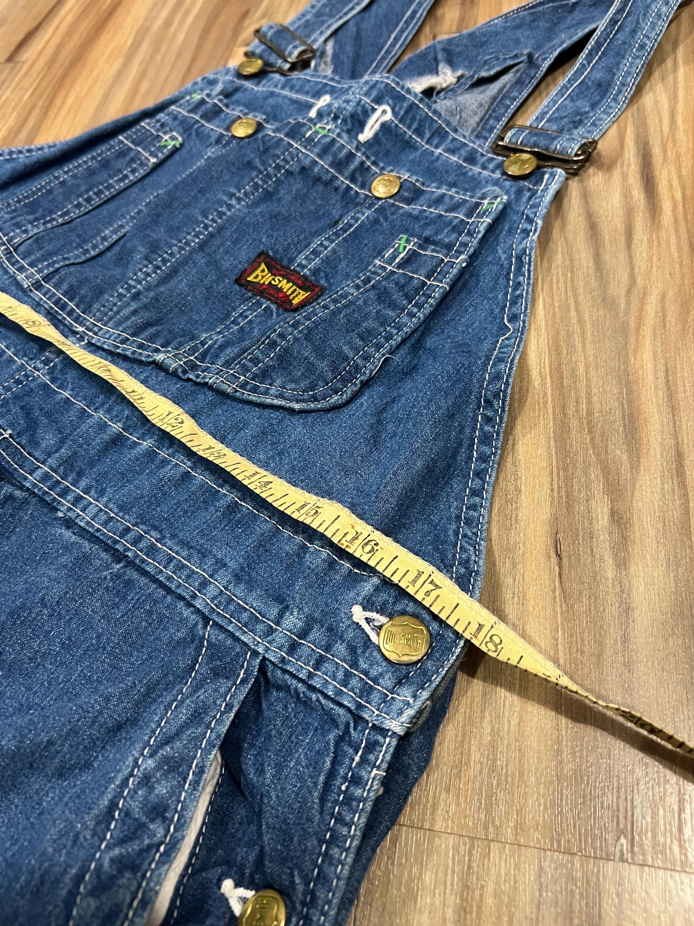 Medium Vintage 40s 50s Big Smith Denim Farm Bibs Overalls Work 