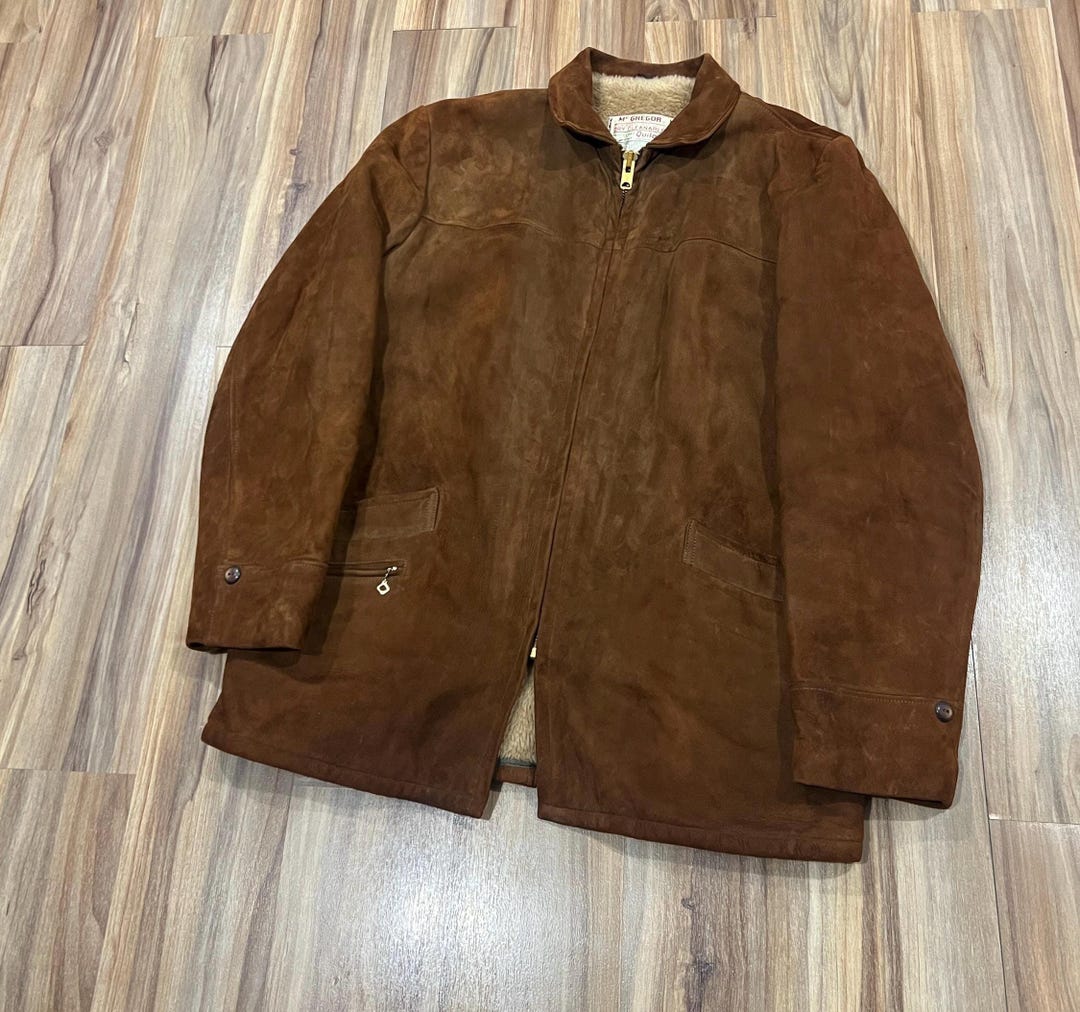 Large/ XL Long Vintage 60s 70s Mcgregor Brown Suede Leather
