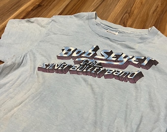 Small Vintage 80s Bob Seger and The Silver Bullet Band T Shirt Concert Distance Tour ‘83 1983