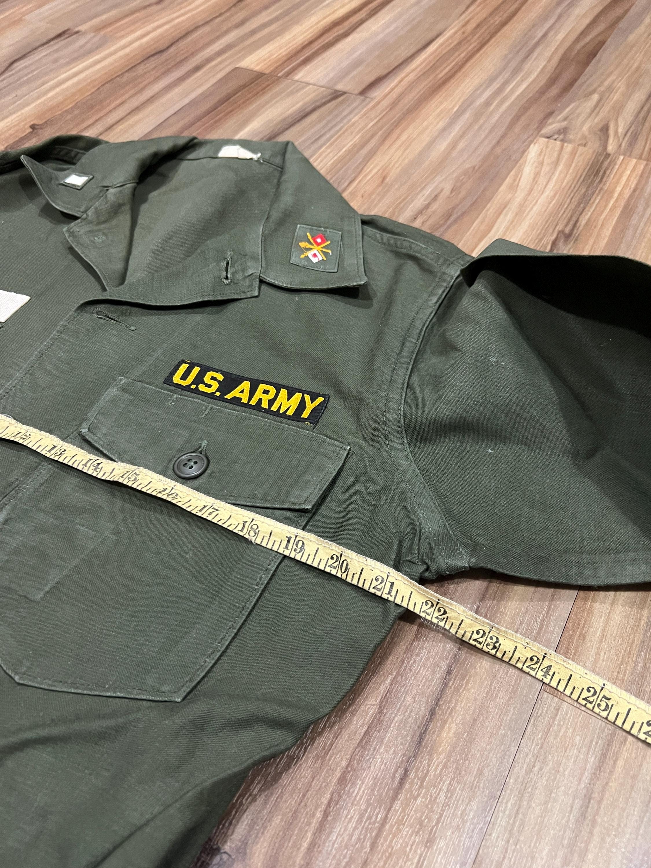 M/L Vintage 60s US Military Army Vietnam War Long Sleeve Cotton Og 