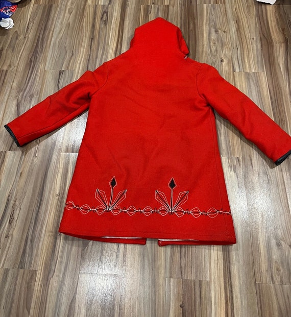 Women's M/L Vintage 70s 80s Hudson's Bay Red Embroidered Wool Women's M/L Vintage 70s 80s Hudson's Bay Red Embroidered Wool