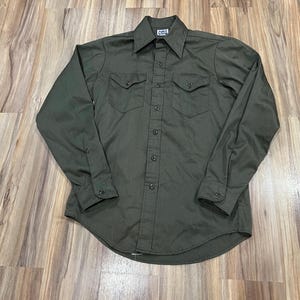Medium Vintage 60s 70s Big Smith Sanforized Work Wear Shirt Cotton USA Made