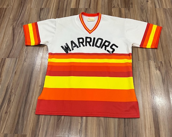 Large Vintage 70s 80s Sand Knit Style Retro Striped Baseball