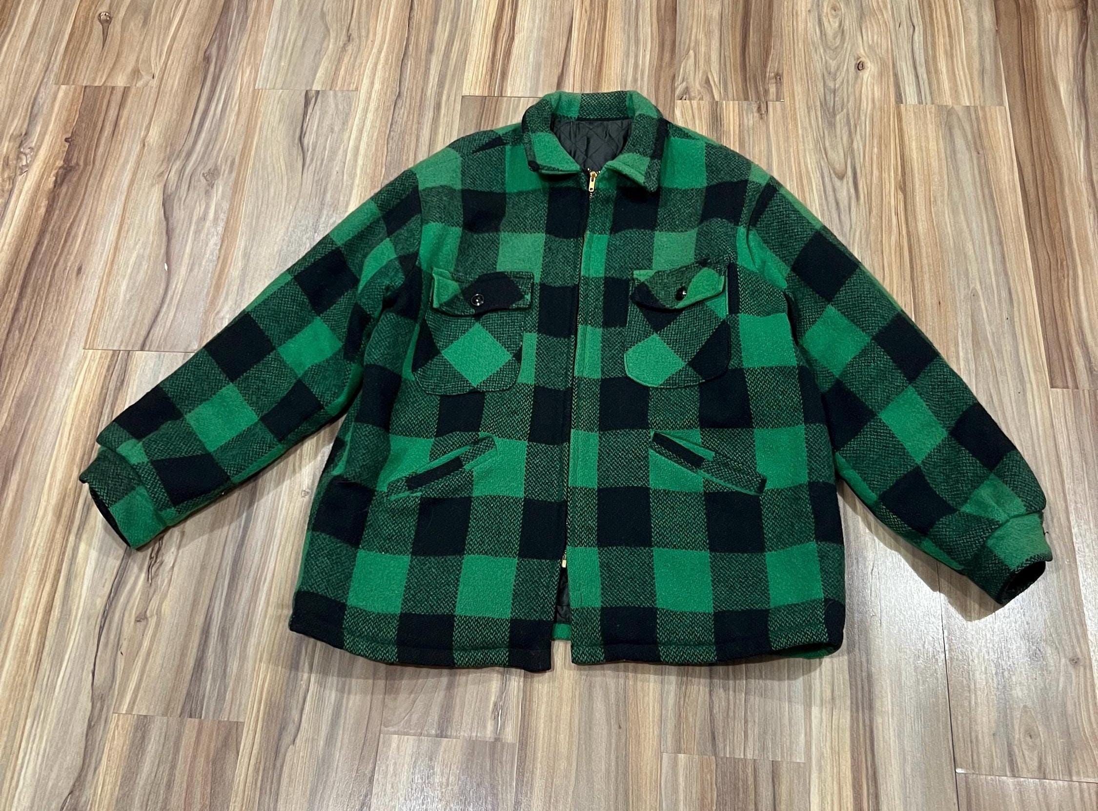 Vintage Buffalo Plaid Jacket Green - Etsy