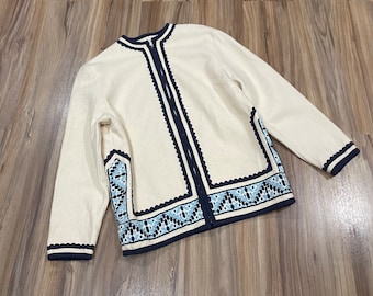 Small Vintage 60s Aspen Skiwear Wool Zip Up Jacket Sweater USA Made