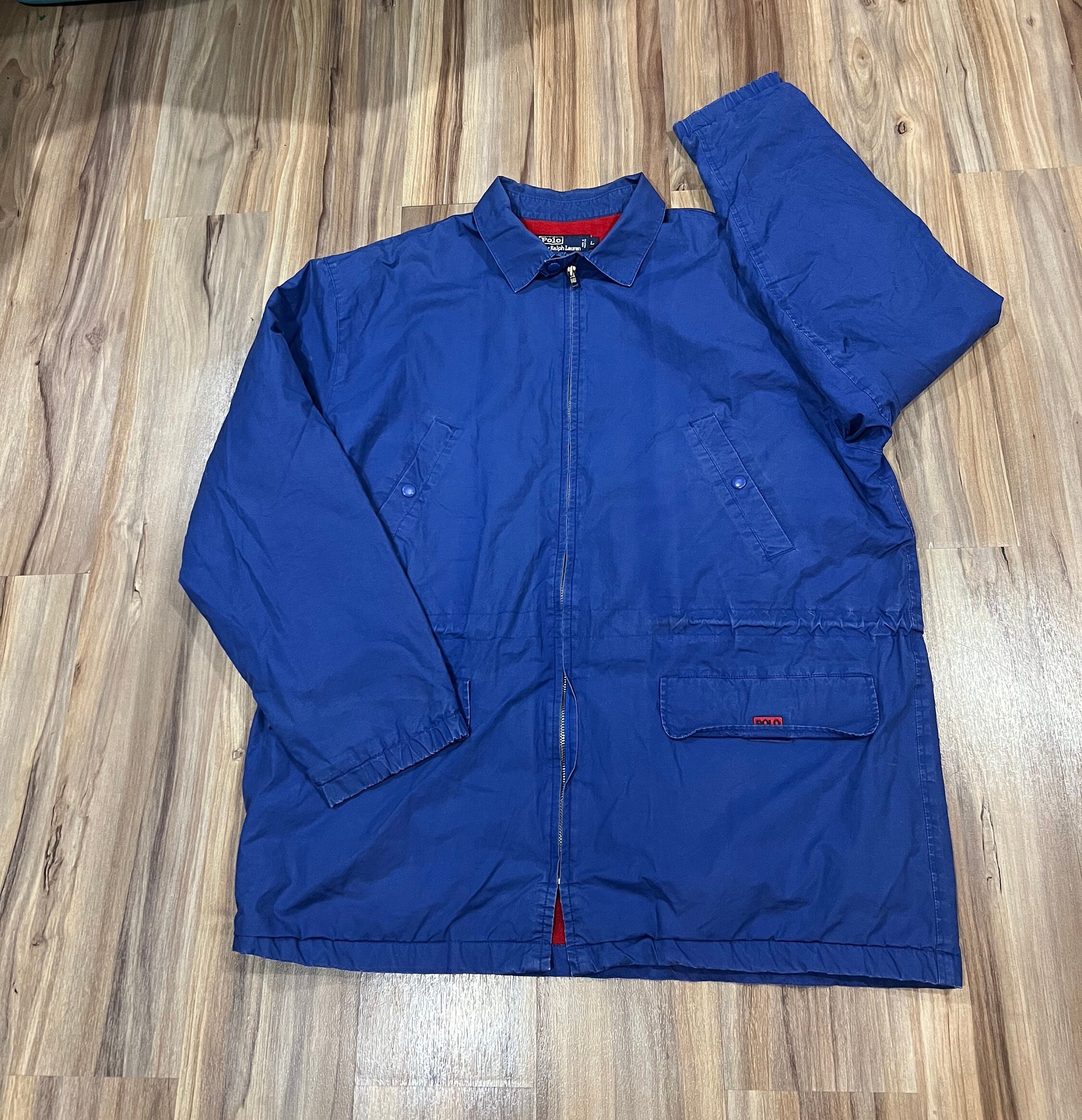 ジャケット・アウター ralph lauren cotton jacket 90s Large Vintage 90s Polo Ralph Lauren Blue & Red Cotton Jacket