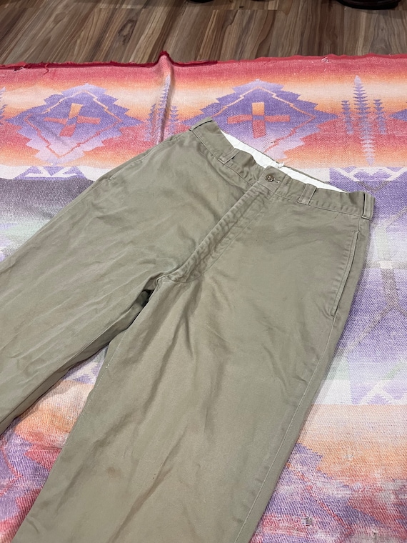 60s US ARMY military chino pants 28×29 60s VINTAGE US ARMY CHINO COTTON PANT Waist 30” Out seam 42