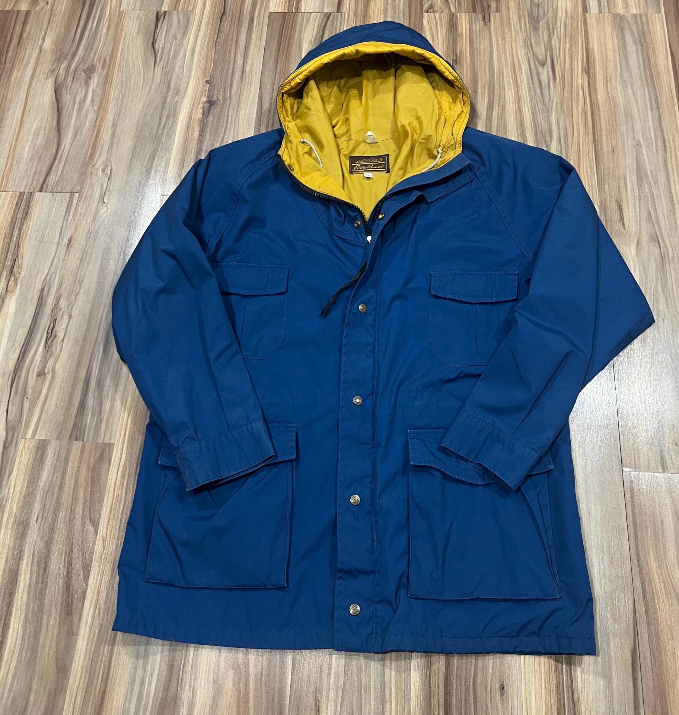 2XL Vintage 80s Eddie Bauer Parka Jacket W/ Hood Men's Blue